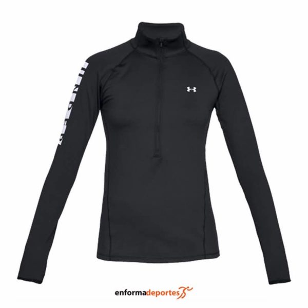 CAMISETA MUJER UNDER ARMOUR GRAPHIC 1/2 ZIP | BLACK