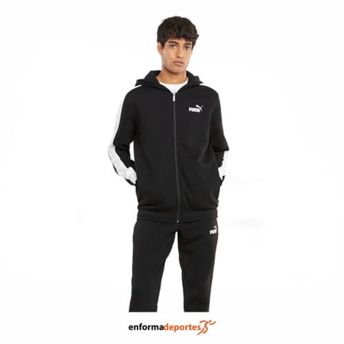 ▷ CHANDAL HOMBRE PUMA HOODED SWEAT SUIT FL | PUMA BLACK | Enforma Deportes