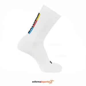 Calcetines Unisex Salomon Pulse Race Flag Crew | WHITE/BRIGHT RED/LEMON