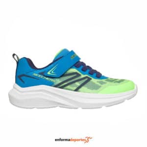 Zapatillas Junior Skechers Microspec Velocity | LIME & BLUE SYNTHETIC / T