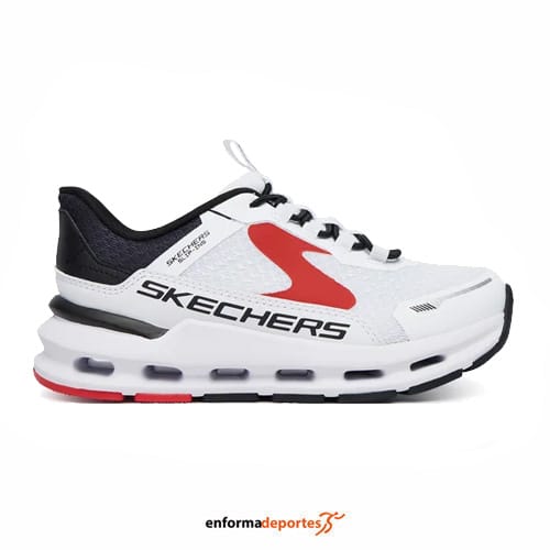 Zapatillas Junior Skechers Glide-Step Plus-Vista-Lane | WHITE SYNTHETIC / TEXTILE